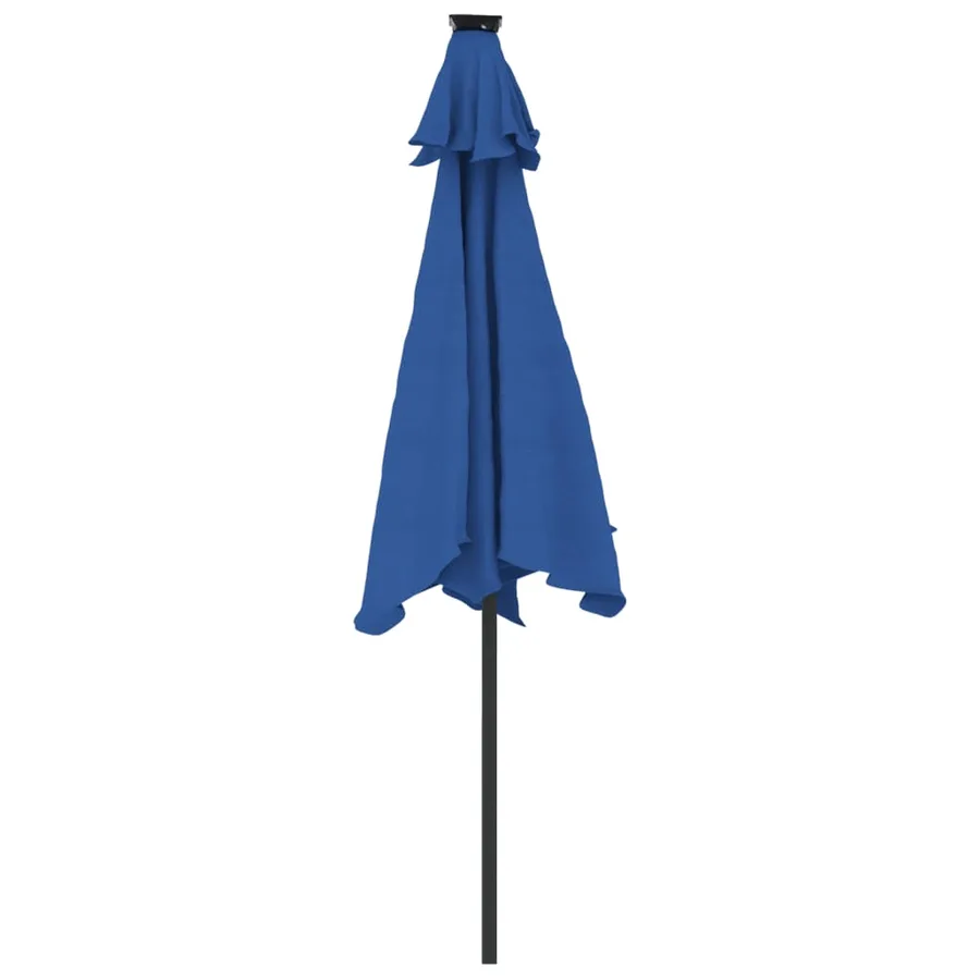 Parasol de jardin LED mât en acier bleu azuré 225x225x212 cm - 7