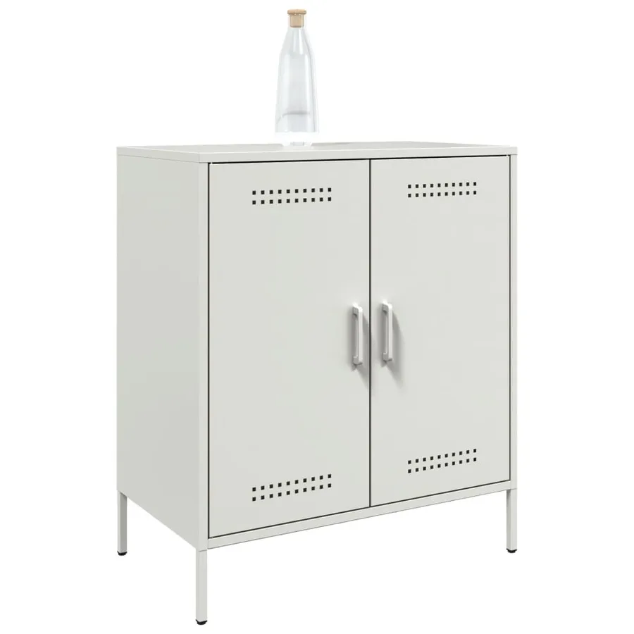 Buffet blanc 68x39x79 cm acier - 4