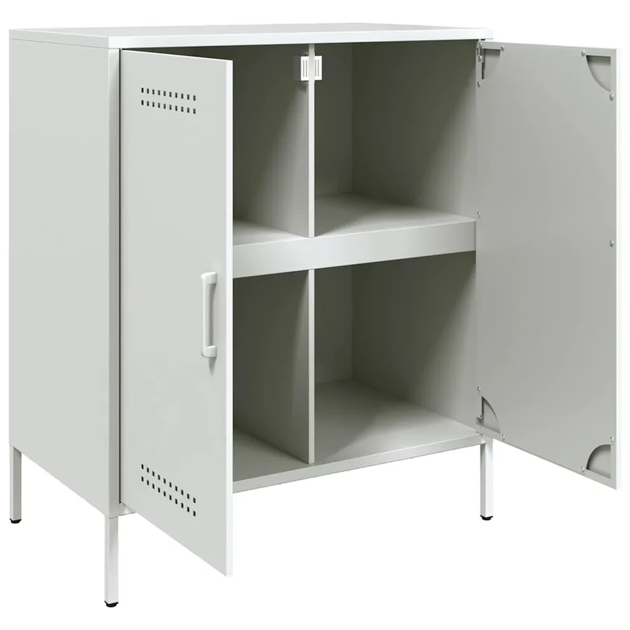 Buffet blanc 68x39x79 cm acier - 9