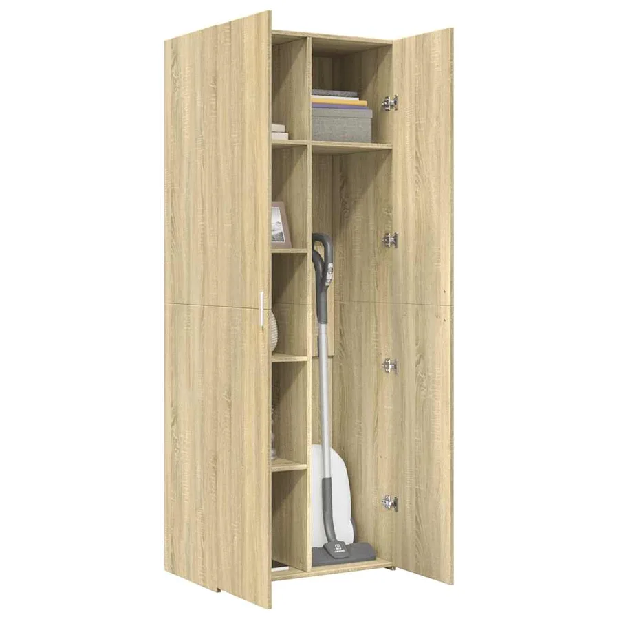 Buffet haut chêne sonoma 70x42,5x185 cm bois d'ingénierie - 7