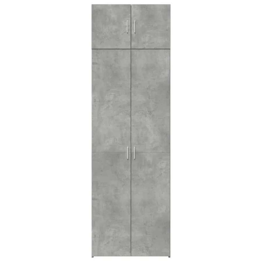 Armoire de rangement gris béton 70x42,5x225cm bois d'ingénierie - 4