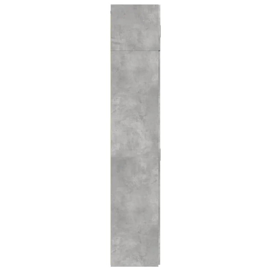 Armoire de rangement gris béton 70x42,5x225cm bois d'ingénierie - 7