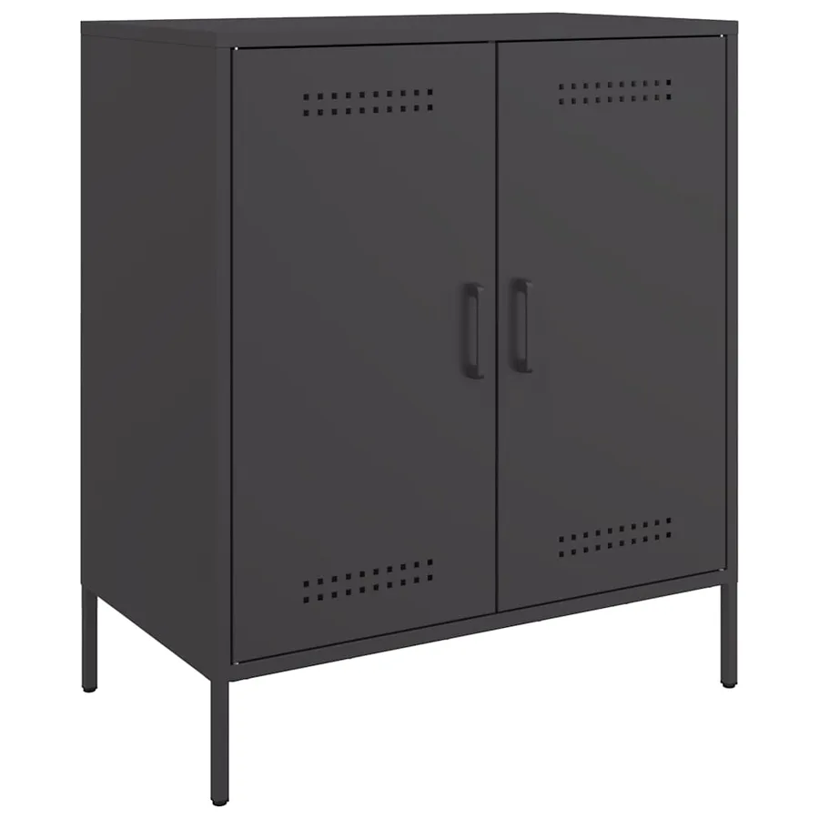 Buffet noir 68x39x79 cm acier - 2