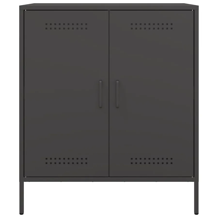 Buffet noir 68x39x79 cm acier - 6
