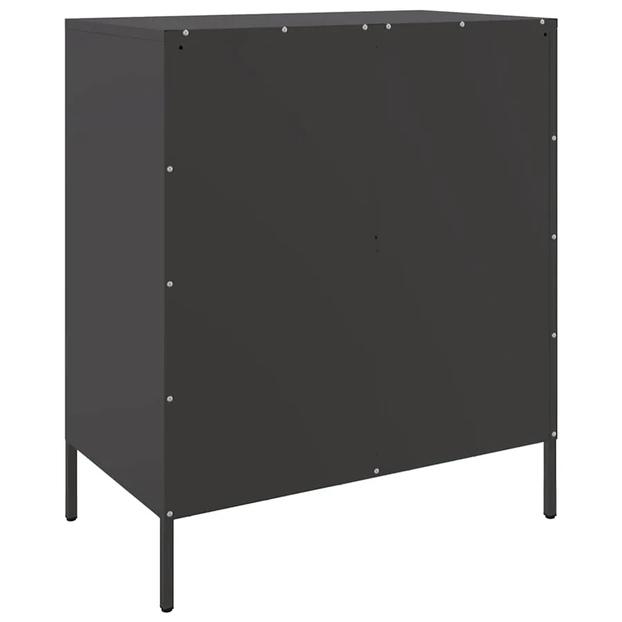 Buffet noir 68x39x79 cm acier - 8