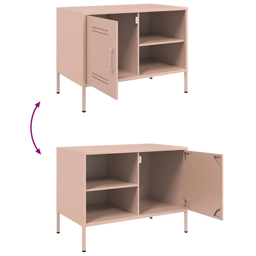 Meubles TV 2 pcs rose 68x39x50,5 cm acier - 12