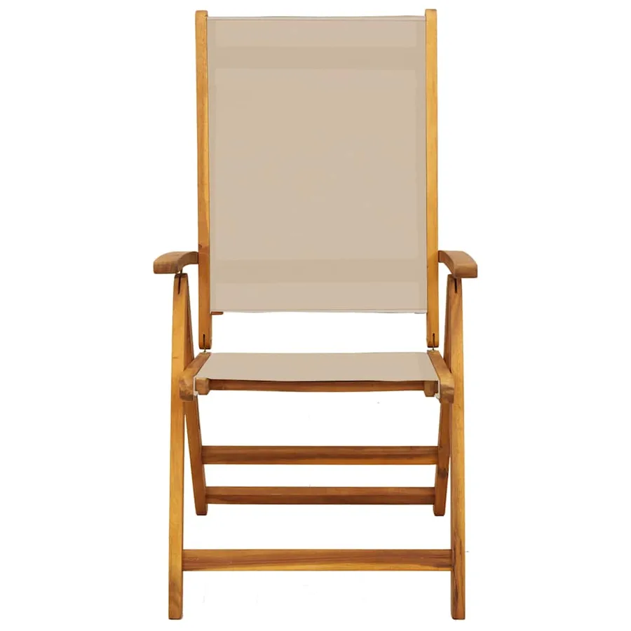 Chaises pliables de jardin lot de 2 bois d'acacia et textilène - 4