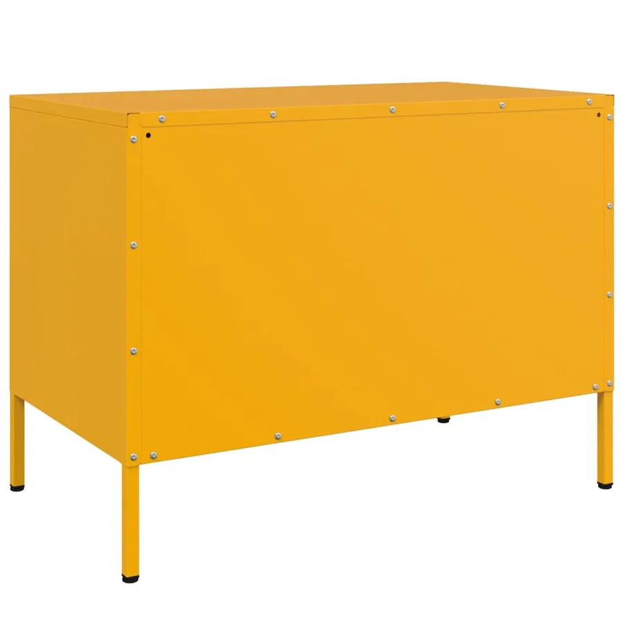 Meuble TV jaune moutarde 68x39x50,5 cm acier - 8