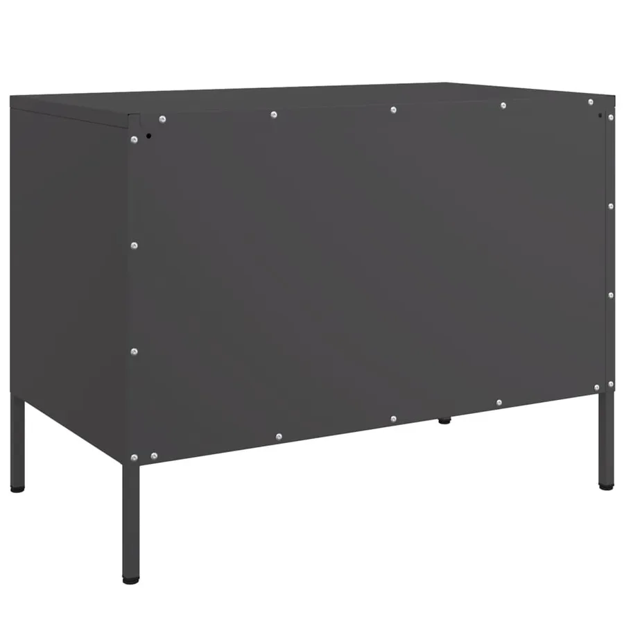 Meubles TV 2 pcs noir 68x39x50,5 cm acier - 9