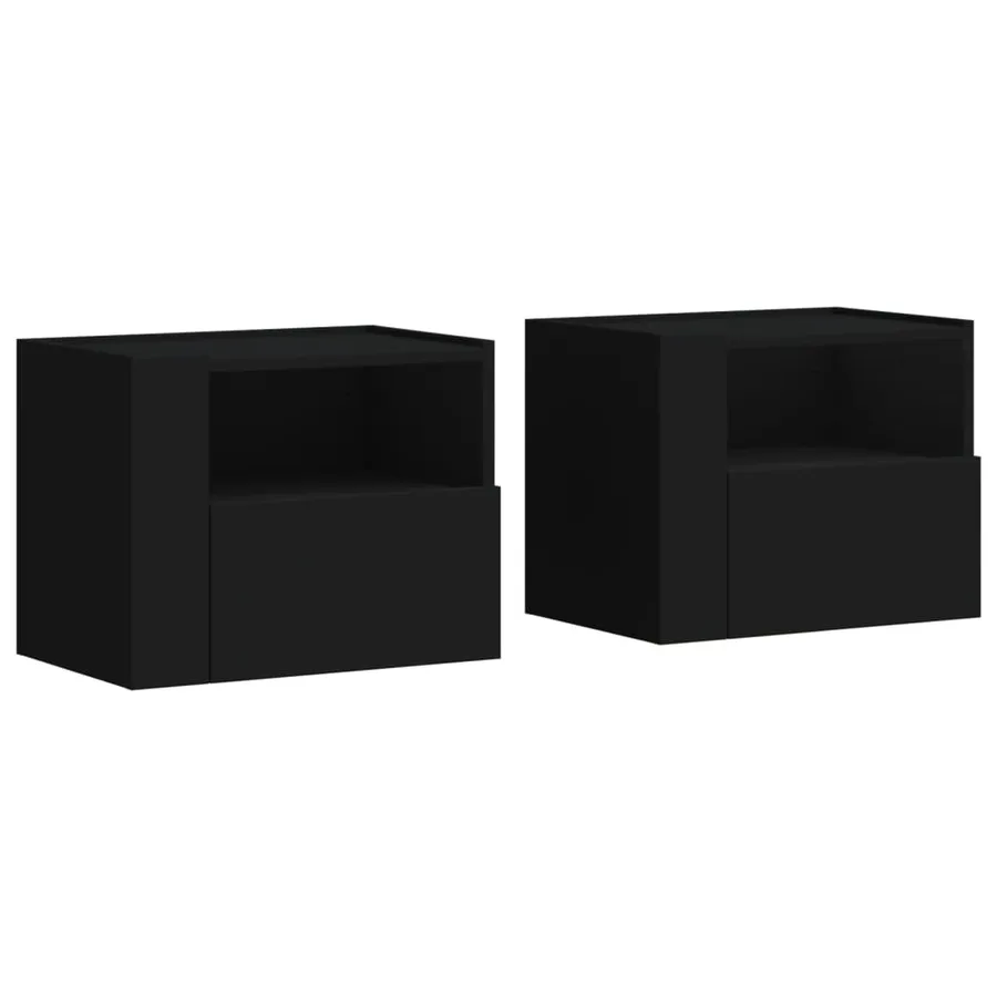 Tables de chevet murales 2 pcs noir 45x30x35 cm - 2
