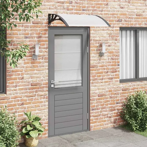 Auvent de porte Noir et transparent 100x75 cm Polycarbonate