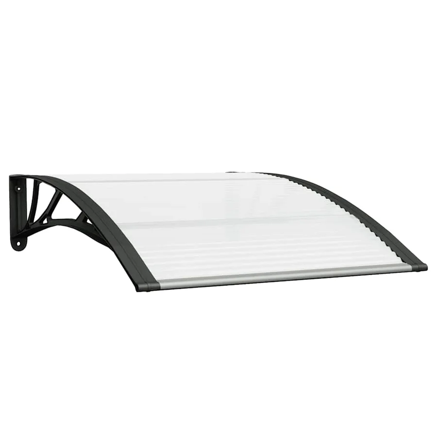 Auvent de porte Noir et transparent 100x75 cm Polycarbonate - 2