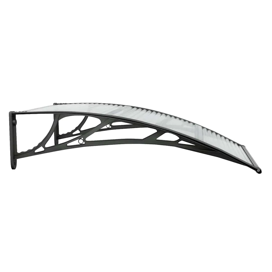 Auvent de porte Noir et transparent 100x75 cm Polycarbonate - 5