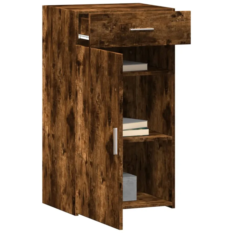 Buffet chêne fumé 50x42,5x93 cm bois d'ingénierie - 3