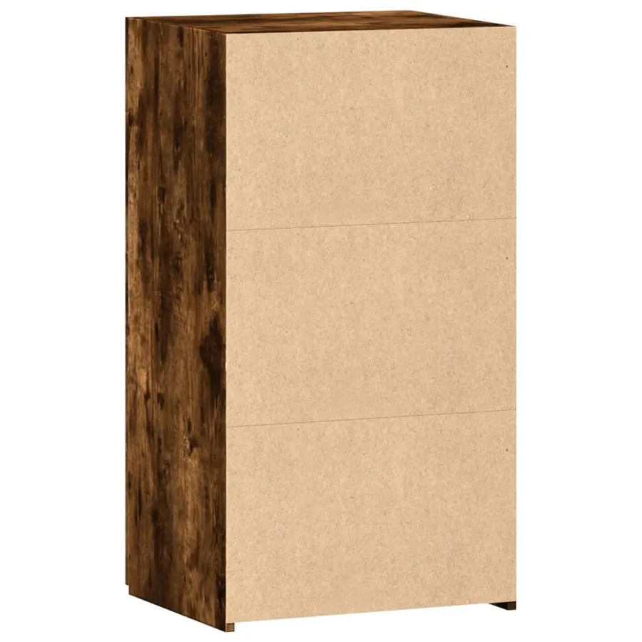 Buffet chêne fumé 50x42,5x93 cm bois d'ingénierie - 6