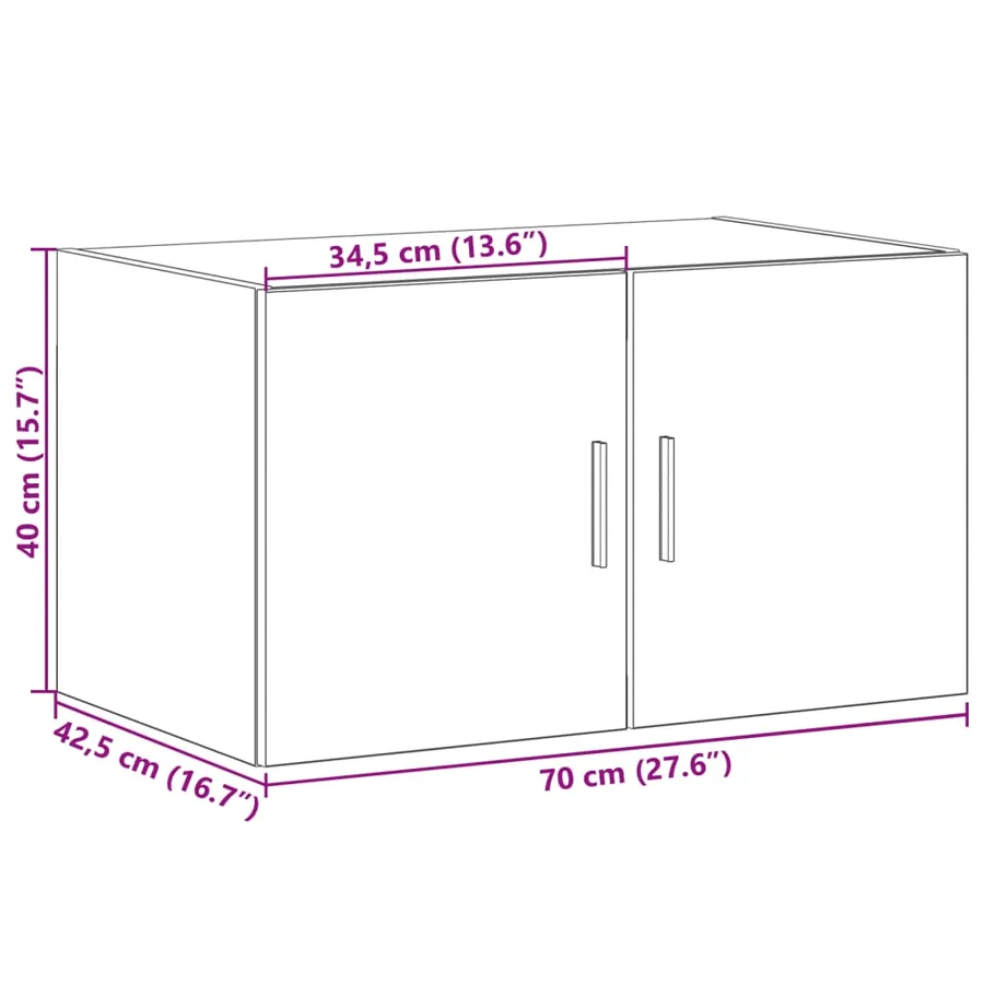 Armoire murale chêne sonoma 70x42,5x40 cm bois d'ingénierie - 11