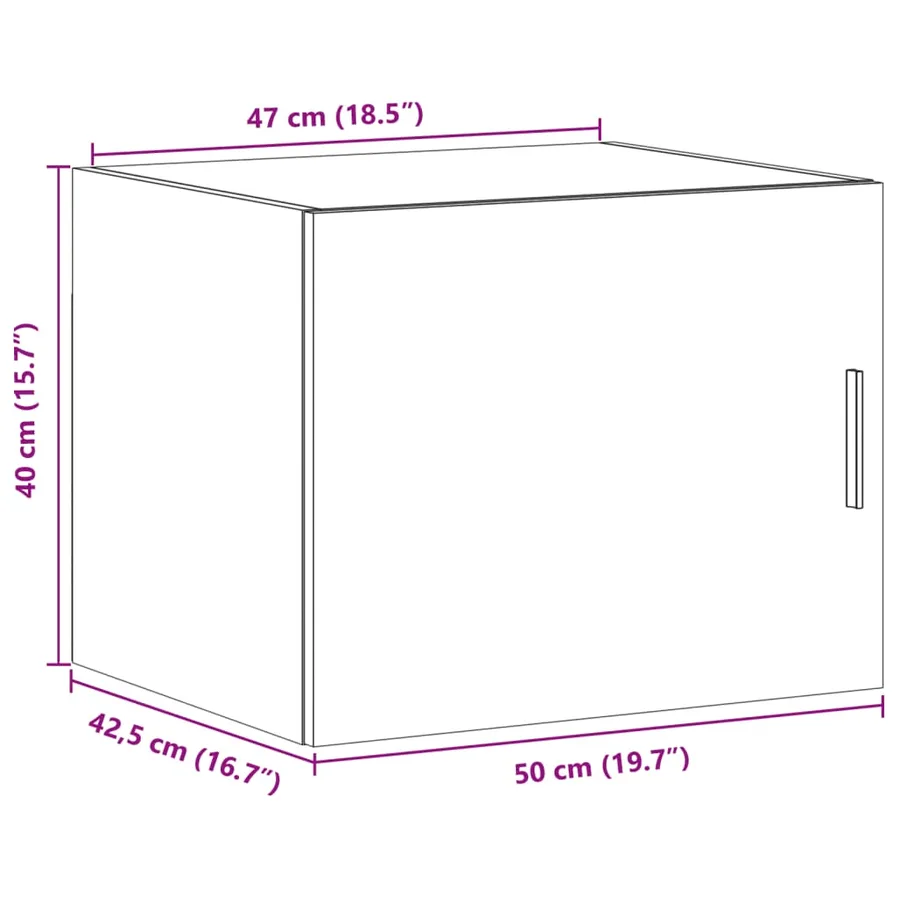 Armoire murale blanc 50x42,5x40 cm bois d'ingénierie - 12