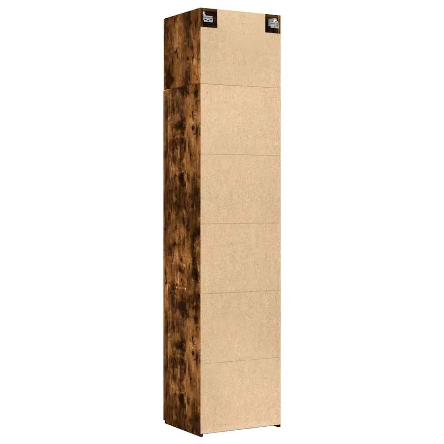 Armoire de rangement mince chêne fumé 50x42,5x225 cm - 8