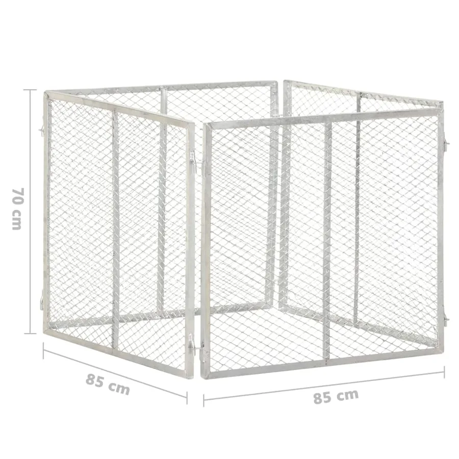 Garden composter 85x85x70 cm Galvanised iron - 6