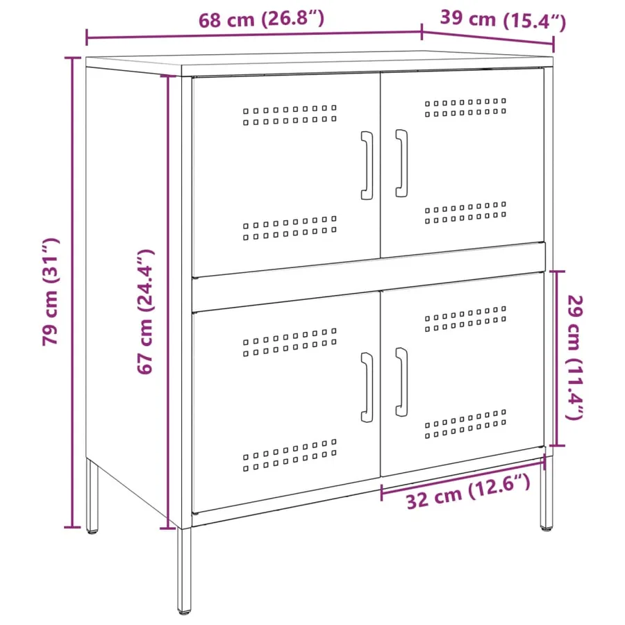 Buffet blanc 68x39x79 cm acier - 13