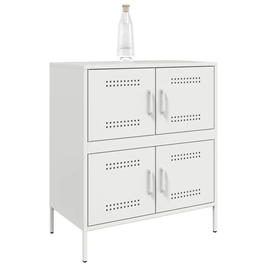 Buffet blanc 68x39x79 cm acier - 4