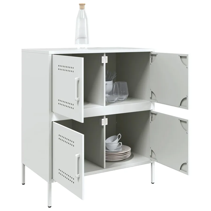 Buffet blanc 68x39x79 cm acier - 5