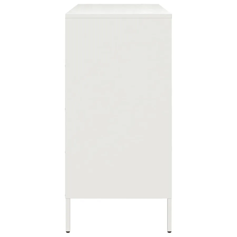 Buffet blanc 68x39x79 cm acier - 7