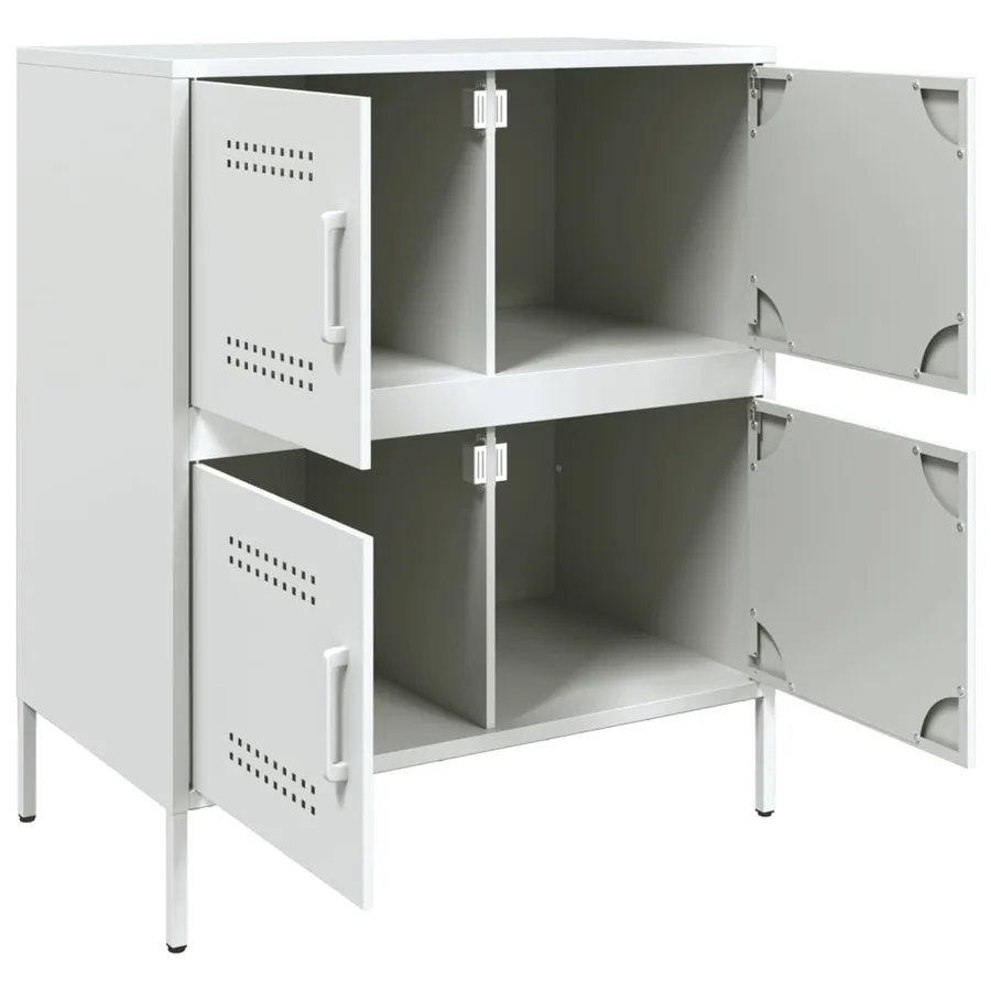 Buffet blanc 68x39x79 cm acier - 9