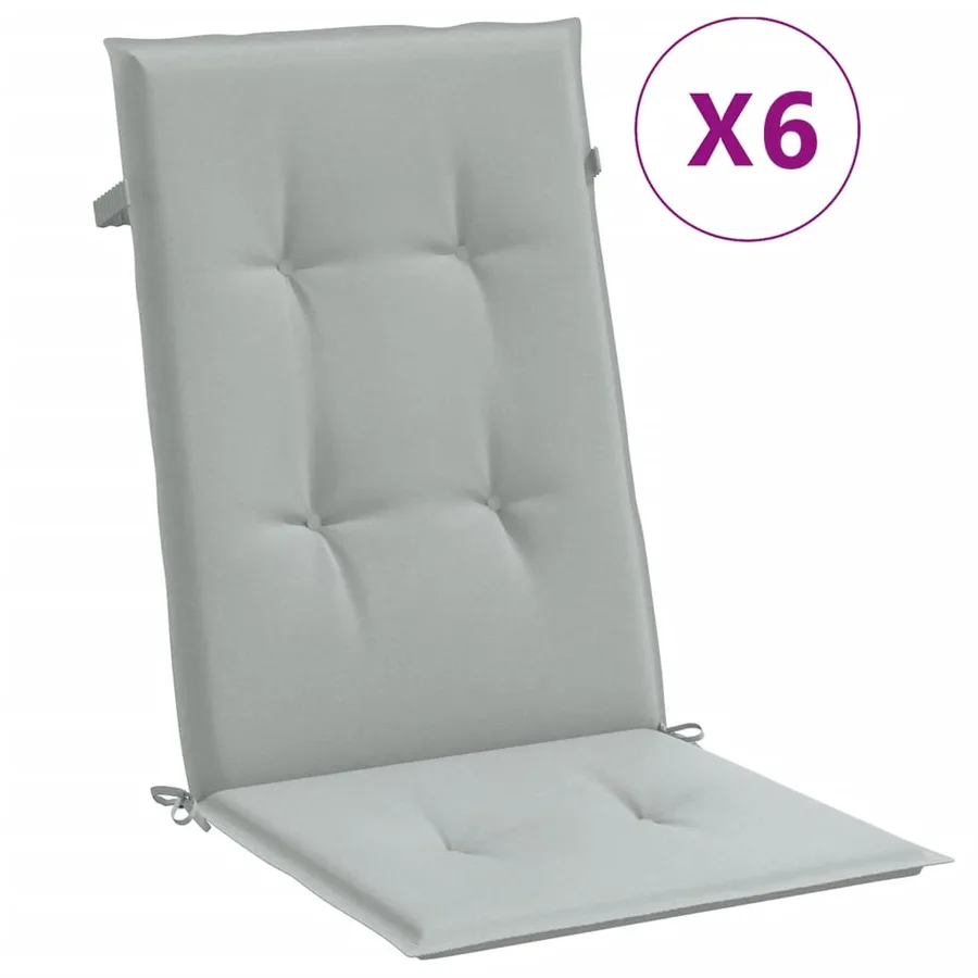 Coussins de chaise à dossier haut lot de 6 gris clair mélangé - 2