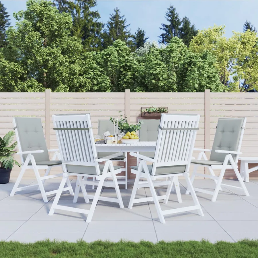 Coussins de chaise à dossier haut lot de 6 gris clair mélangé - 3
