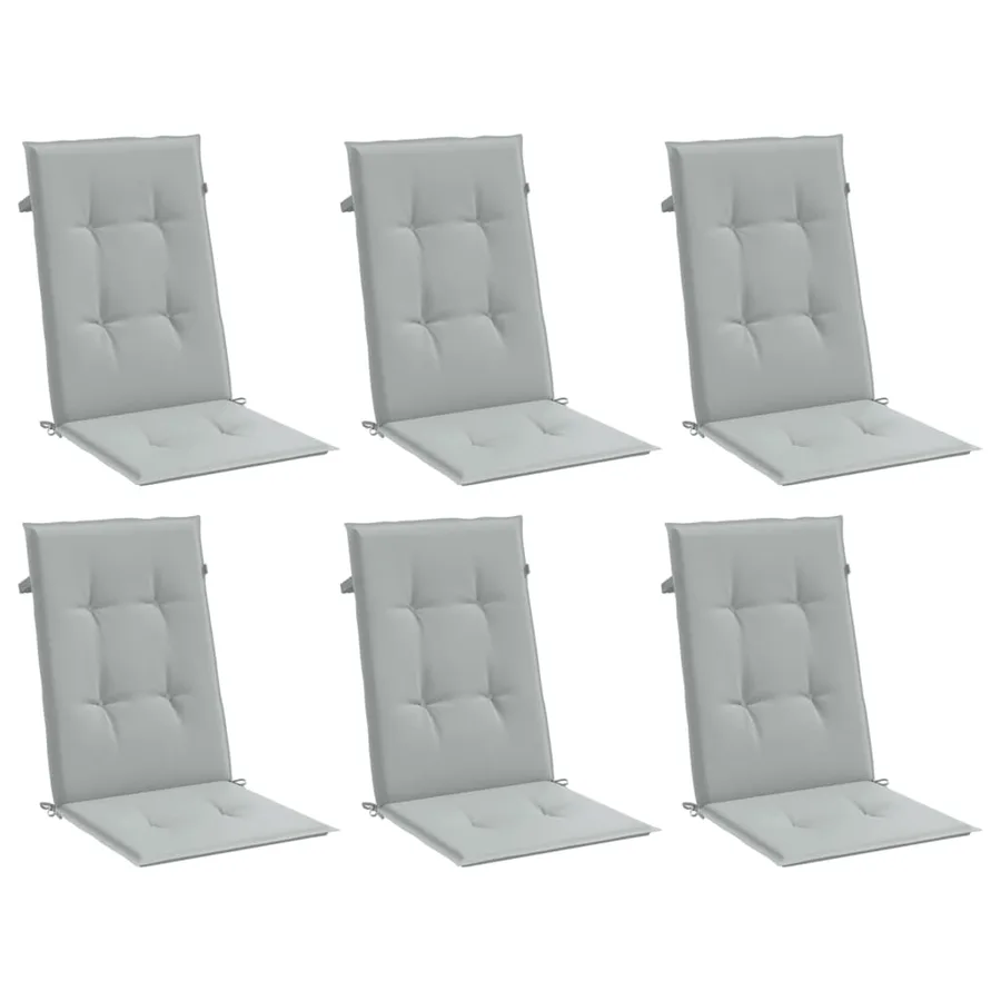 Coussins de chaise à dossier haut lot de 6 gris clair mélangé - 4