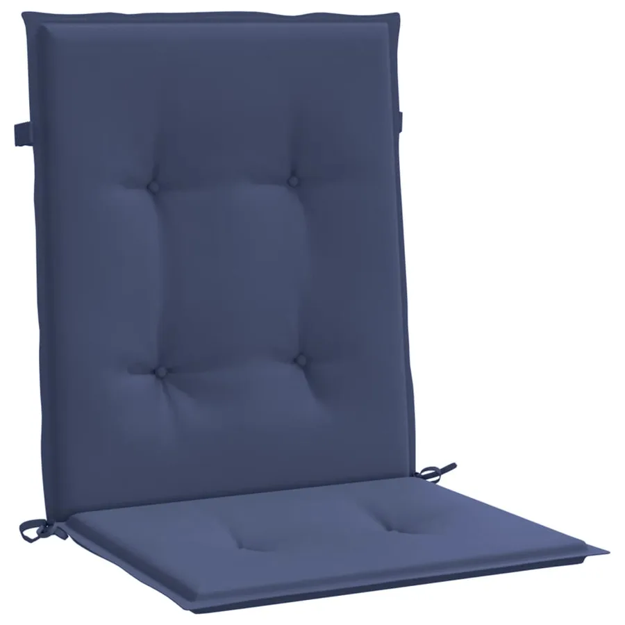 Coussins de chaise à dossier bas lot de 2 bleu marine tissu - 5