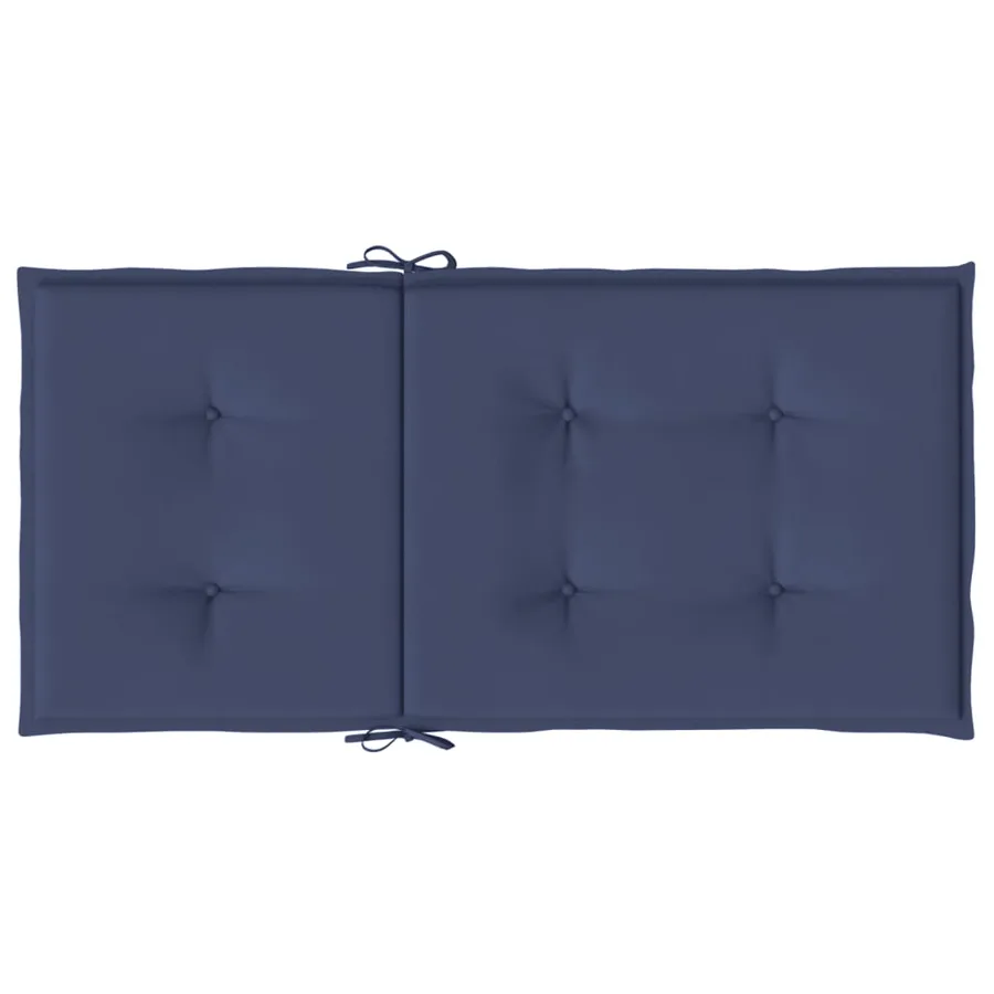 Coussins de chaise à dossier bas lot de 2 bleu marine tissu - 7