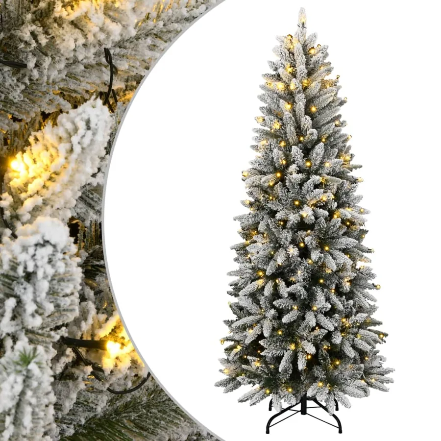 Sapin de Noël artificiel 150 LED et flocon de neige 120 cm