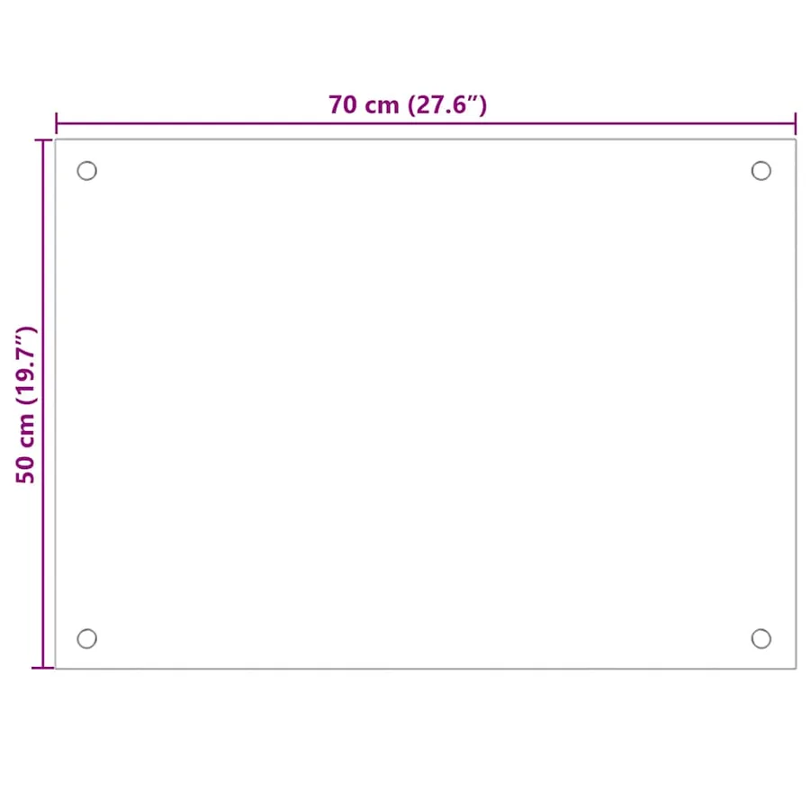 Dosserets de cuisine 2 pcs noir 70x50 cm verre trempé - 10