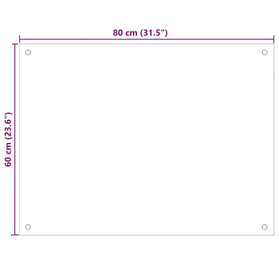 Dosserets de cuisine 2 pcs transparent 80x60 cm verre trempé - 10
