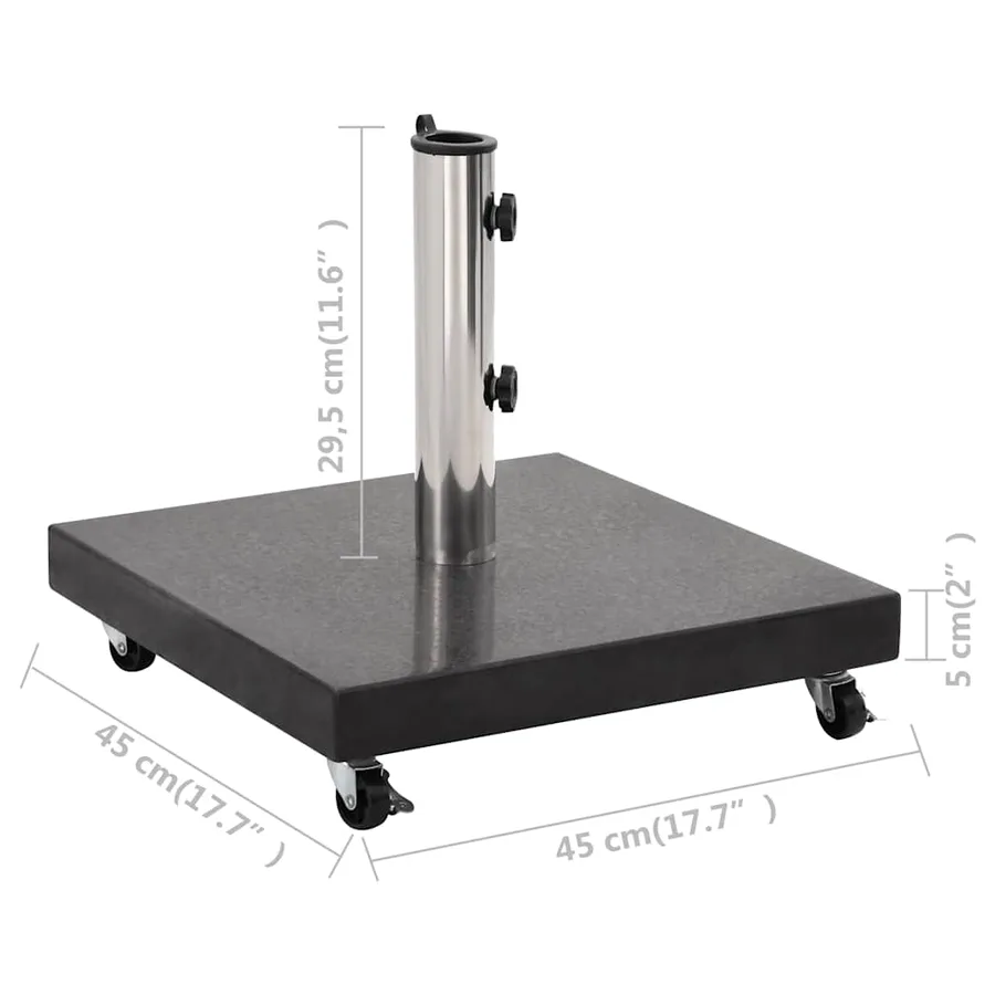 Socle de parasol Granite 30 kg Carré Noir - 8