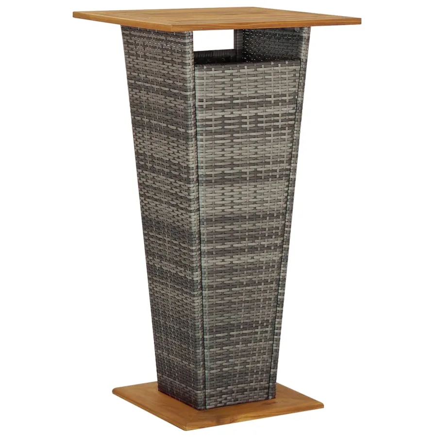 Ensemble de bar de jardin 5 pcs avec coussins gris poly rotin - 5