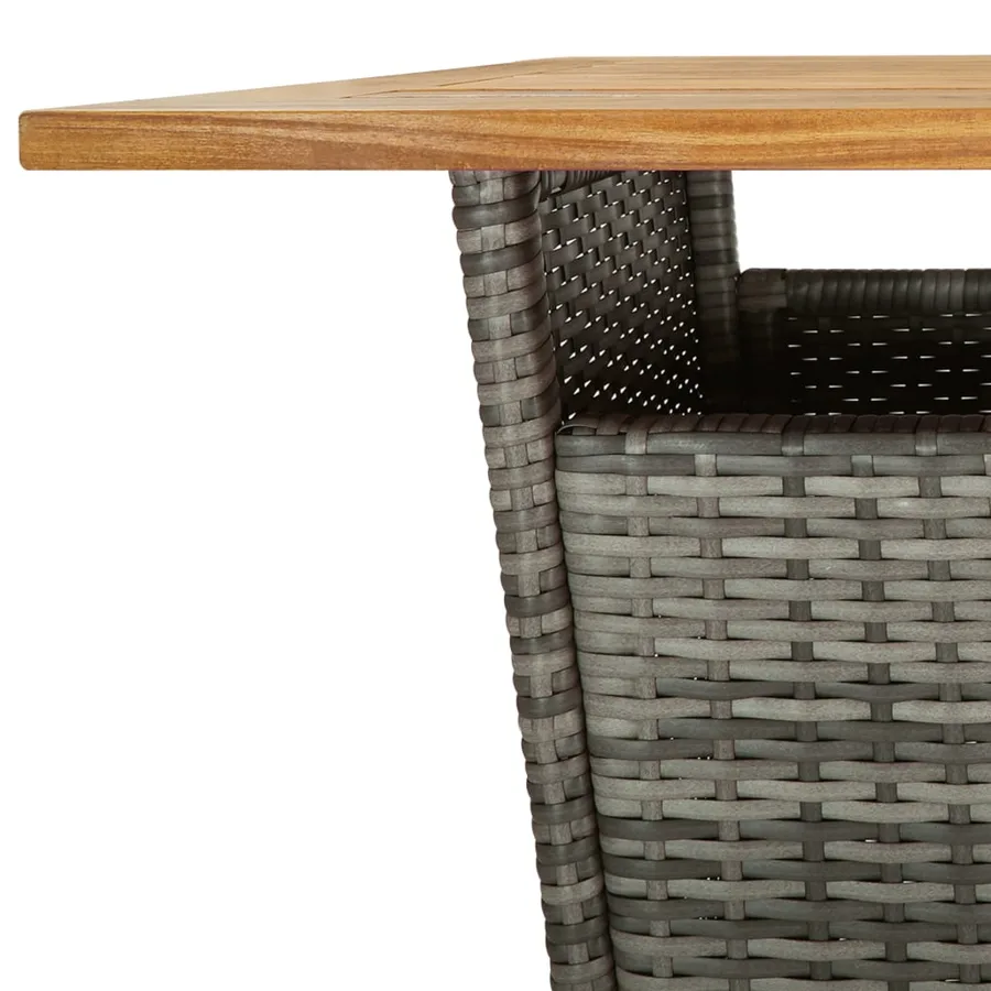 Ensemble de bar de jardin 5 pcs avec coussins gris poly rotin - 7