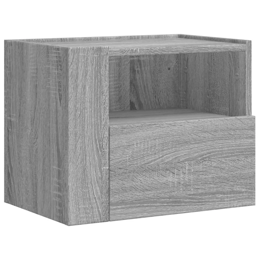 Table de chevet murale sonoma gris 45x30x35 cm - 2