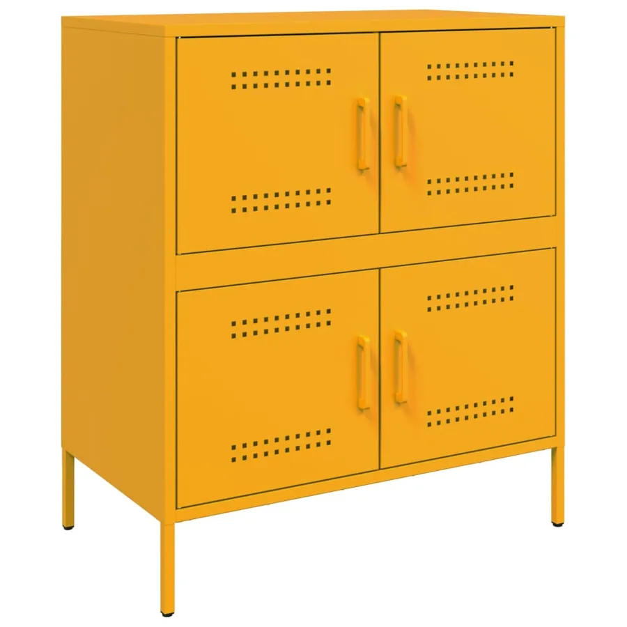 Buffet jaune moutarde 68x39x79 cm acier - 2