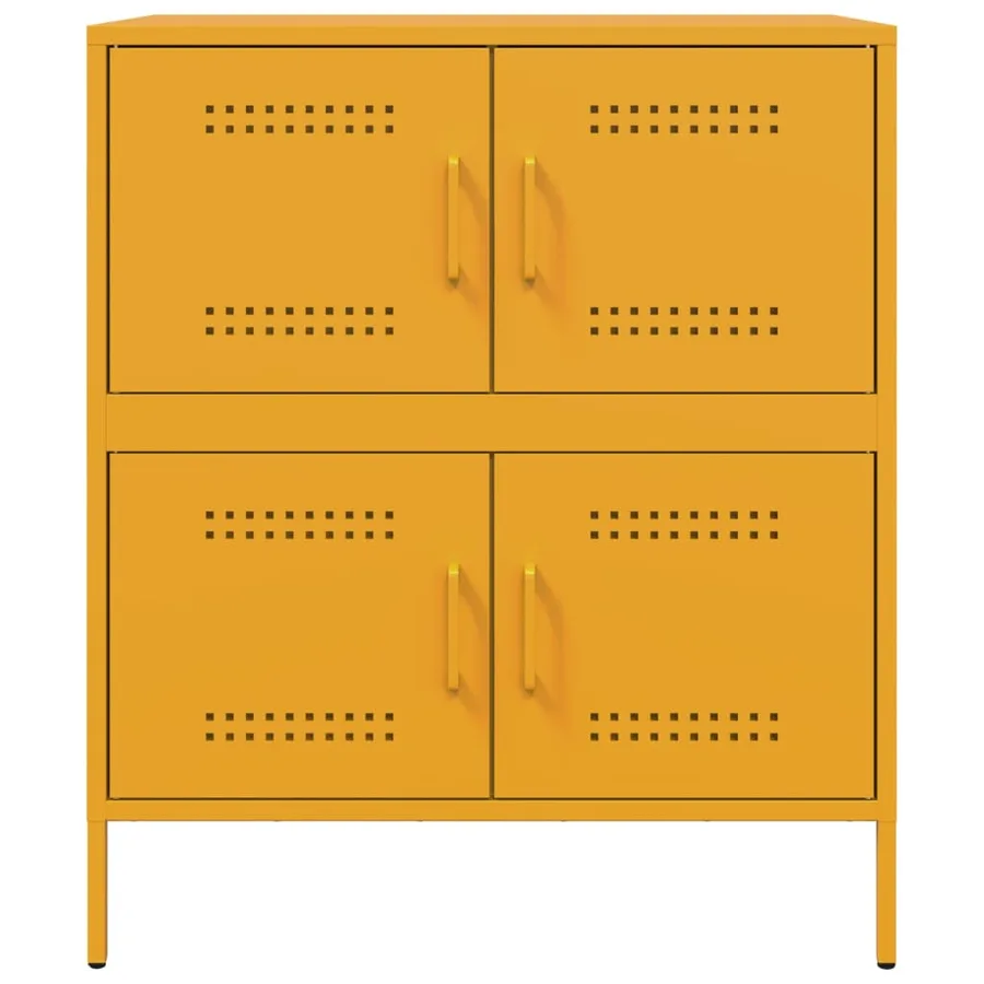 Buffet jaune moutarde 68x39x79 cm acier - 6