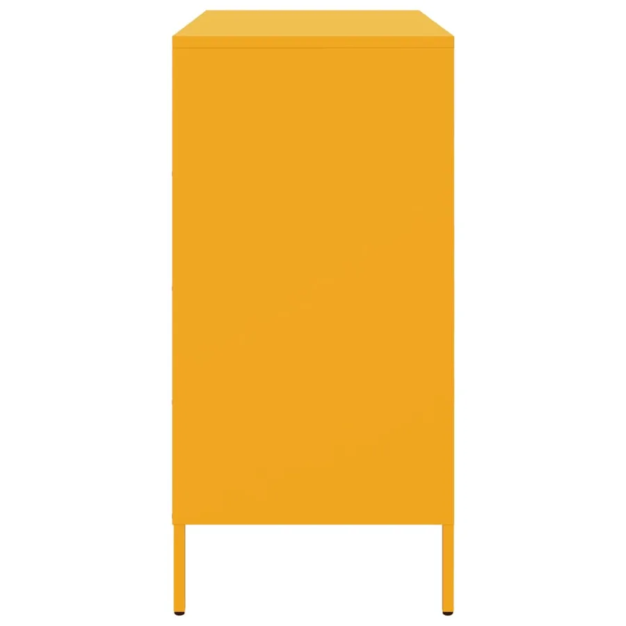 Buffet jaune moutarde 68x39x79 cm acier - 7