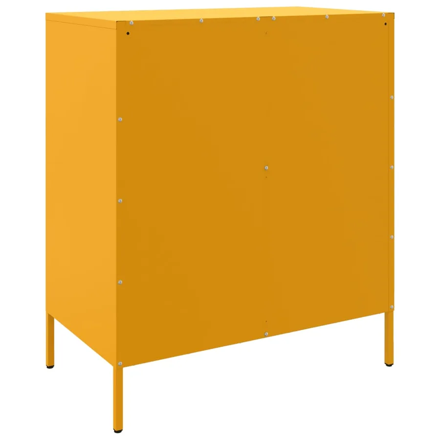 Buffet jaune moutarde 68x39x79 cm acier - 8