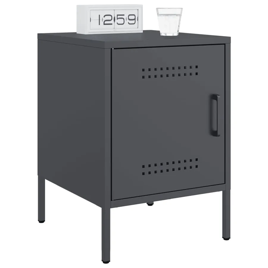 Tables de chevet 2 pcs anthracite 36x39x50,5 cm acier - 3