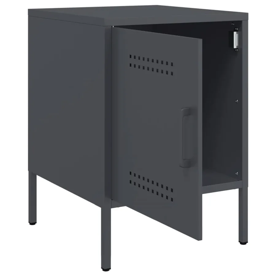 Tables de chevet 2 pcs anthracite 36x39x50,5 cm acier - 9