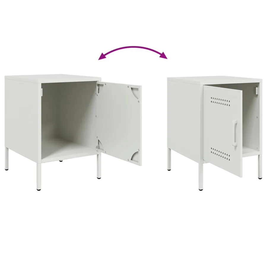 Table de chevet blanc 36x39x50,5 cm acier - 10
