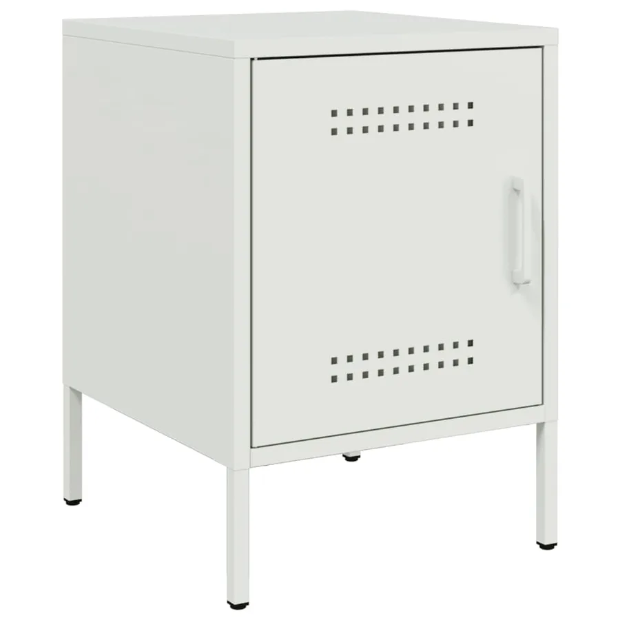 Table de chevet blanc 36x39x50,5 cm acier - 2