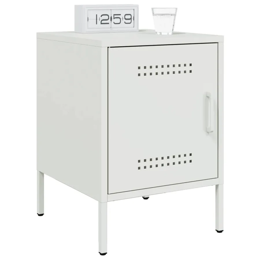 Table de chevet blanc 36x39x50,5 cm acier - 4