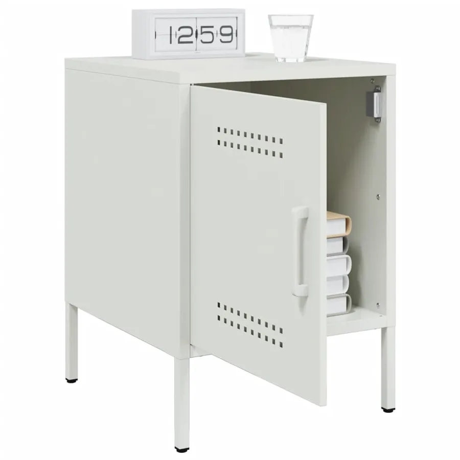 Table de chevet blanc 36x39x50,5 cm acier - 5